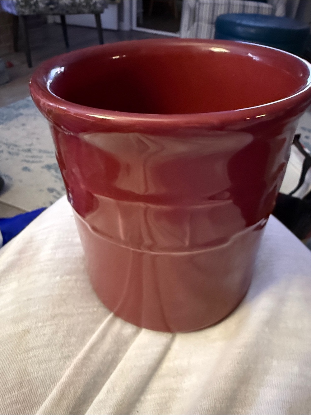 Longaberger Red Ceramic Crock